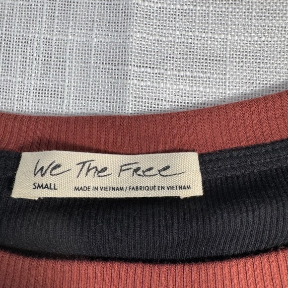 We The Free People Feeling It Tee S‎ Black Brown Patchwork Top Boho Fall Hippie - Picture 4 of 14